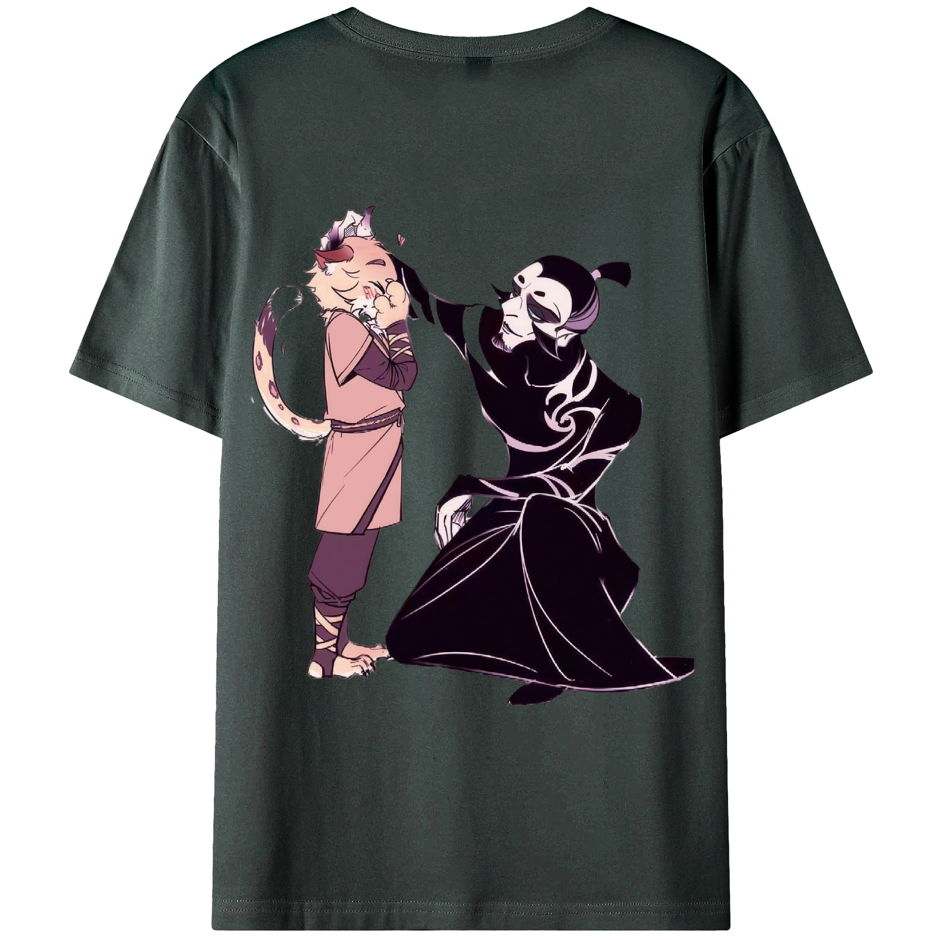 （画像用） Ne Zha 2 ナタ 魔童の大暴れ 綿100％ メンズ半袖Tシャツ（バックプリント） 通気性